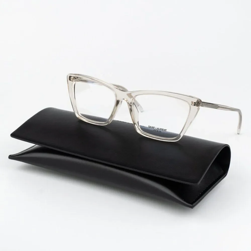 Saint Laurent Women Eyeglasses Beige Cat Eye SL737 MICA THIN OPT 004 BRAND NEW